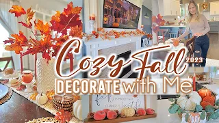 🍁COZY FALL 🍁DECORATE WITH ME 2023 Part 2 | Warm & Cozy | FALL LIVING AND DINIGN ROOM Decorating