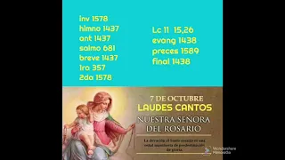 LAUDES con Cantos para el viernes 7 Octubre 2022. Nuestra Señora del Rosario