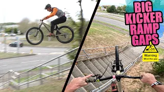 BIG KICKER RAMP GAP JUMPS WITH MY FREERIDE BIKE!