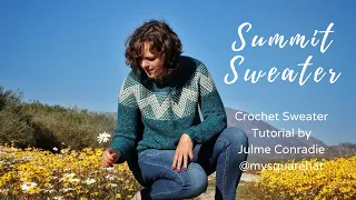 Mosaic Crochet Tutorial for the Summit Sweater by Julme Conradie.