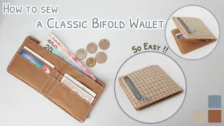 How to sew a classic bifold wallet | diy bifold wallet | diy fabric bifold wallet sewing tutorial