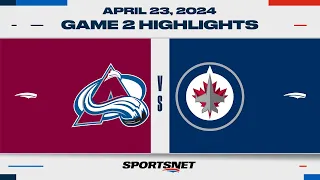 NHL Game 2 Highlights | Avalanche vs. Jets - April 23, 2024