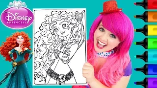 Coloring Brave Merida Disney Princess Coloring Page Prismacolor Paint Markers | KiMMi THE CLOWN