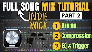 FULL INDIE ROCK Mixing Tutorial | Part 2: DRUMS - EQ, Dynamics, Saturation & Triggers