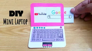 DIY Miniature Paper Laptop | Mini Laptop Making Easy | Cute Doll Laptop Handmade