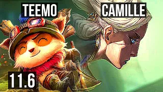 TEEMO vs CAMILLE (TOP) | Rank 2 Teemo, 9/1/6, 2.4M mastery, 900+ games | BR Challenger | v11.6