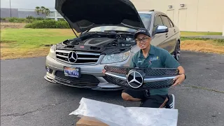 Installing brand new aftermarket grille on my Mercedes Benz C300 W204