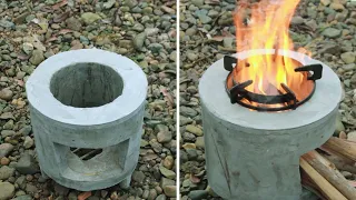 3 DIY Creative ideas - How To Cast a Cement Stove With a Plastic Pots is Both Easy and Save Firewood