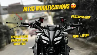 MT15 Modifications || Moxi Universal Lever & ProTaper Handle Grip Installed on my MT15😍||KK Vlog155