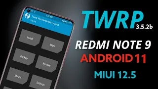 How to install twrp on redmi note 9 | twrp  redmi note 9 miui12.5 a11 redmi note 9 twrp installation