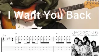 The Jackson 5 - I Want You Back (guitar cover with tabs & chords)