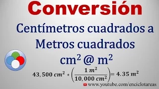 Convertir de Centímetros Cuadrado a Metros Cuadrados (cm2 a m2)