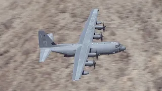 LOW flying USAF HC-130J Hercules in the Star Wars Canyon (Jedi Transition)