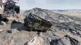 Rock Crawling with a 6x6 truck - BeamNG.Drive | Thrustmaster TX