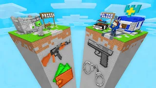 JJ Police Chunk vs Mikey Prison Chunk Survival Battle in Minecraft! - Maizen
