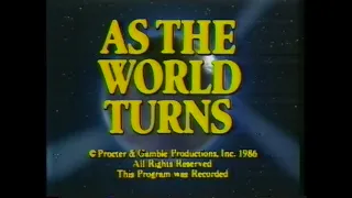 As the World Turns Credits 3-5-1986