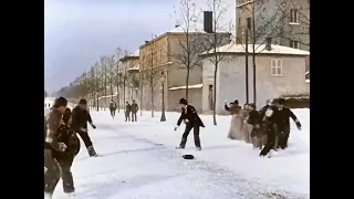 Snowball Fight In France 1896