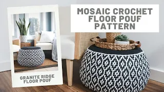 Mosaic Crochet Floor Pouf - Granite Ridge Floor Pouf Pattern