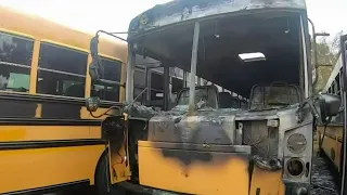 Several school buses damaged in fire at Plymouth-Canton bus yard
