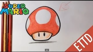 How to Draw Super Mario Bros. Mushroom - Easy Things To Draw