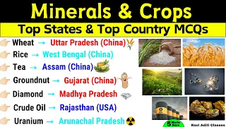 Top Minerals and Crops Producing State In India | Top Countries | खनिज और फसल उत्पादक देश | Gk Trick