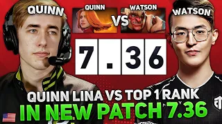 QUINN LINA vs TOP 1 RANK WATSON TROLL WARLORD in NEW PATCH 7.36