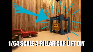How to make 4-pillar car lift for hot wheels