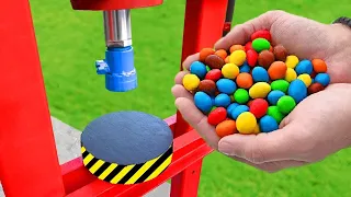 EXPERIMENT HYDRAULIC PRESS VS M&M Candy