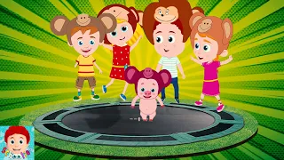 Five Little Monkeys Jumping on The Bed Nursery Rhymes Song for Babies by Schoolies