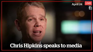 Chris Hipkins speaks to media