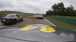 VIR Runoffs Spec Miata Crash Lap 1 In Slow-Mo