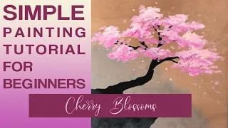 Super Simple Cherry Blossom Painting Tutorial for Beginners