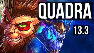 WUKONG vs AURELION SOL (MID) | Quadra, 1.5M mastery, Legendary, 400+ games | KR Diamond | 13.3