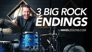 3 Big Rock Endings - Drum Lesson