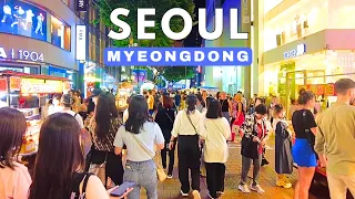 SEOUL KOREA - Myeongdong Shopping Street & Night Market, which is late night hotspot