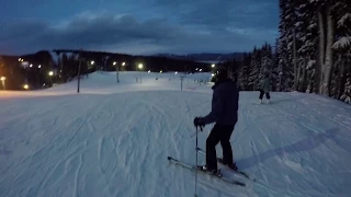 Skiing at Mount Hood Meadows for beginners - SHOWING easy GREEN run