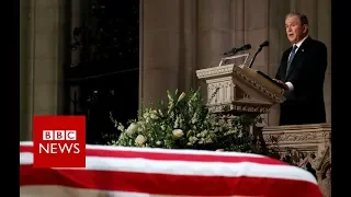 Former President George W Bush pays tribute to his father - BBC News