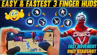 Top 5 Best 3 Finger Custom Hud ⚡🔥| 3 Finger Custom Hud Free Fire |3 Finger Super Movement Custom Hud