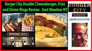 Burger City Double Cheeseburger Fries & Onion Rings Review | JKMCraveTV