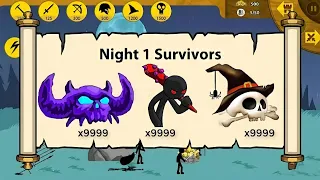 NIGHT 1 SURVIVORS HACK X9999 ICON FINAL BOSS BATTLE ARCHIDON, ZOMBIE TANK MOD APK | STICK WAR LEGACY