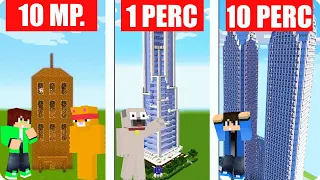 10 MÁSODPERC 1 PERC 10 PERC TORONY ÉPITŐ KIHÍVÁS A MINECRAFTBAN!