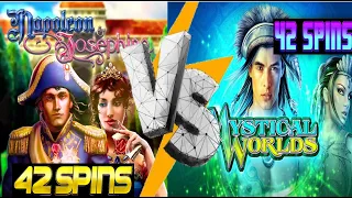 CLONE VS SESSION - 42 SPINS ON NAPOLEON&JOSEPHINE AND MYSTICAL WORLDS SLOTS