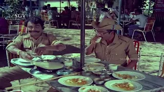 Thief Eats Free Food In Hotel and Fools Police | Comedy Scene | Inspector Krantikumar Kannada Movie