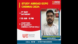 University of Europe for Applied Sciences is attending the BWBS Study Abroad Expo in Chennai