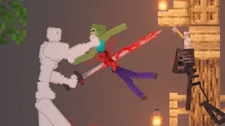 Minecraft Mobs Attack People in People Playground (Part 2)