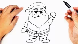 Como dibujar a Papa Noel o Santa Claus