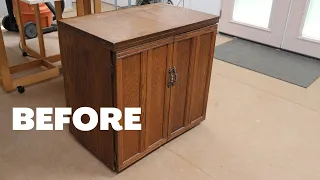 BEFORE and AFTER: Vintage Sewing Cabinet Makeover! - Thrift Diving