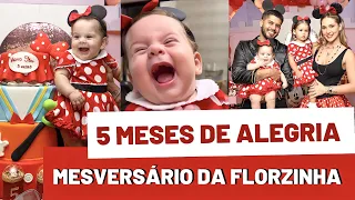 Virgínia Fonseca e FAMÍLIA CELEBRAM 5º MESVERSÁRIO de Maria Flor 💜🌺