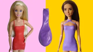 2 Roupas de Balão Para Barbie | Diy | Roupa de Boneca Fácil