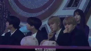 [FANCAM] 180110 BTS reaction to "WANNA ONE - Energetic + Twilight" @ 32nd Golden Disc Awards 2018